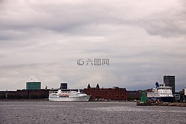 渡轮,港,船舶