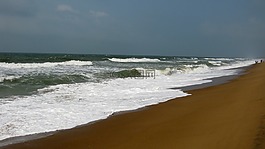 沙,晚上,海灘