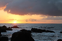 夏威夷,日出,海