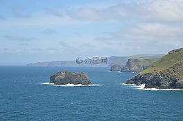 康沃尔郡,海边,海