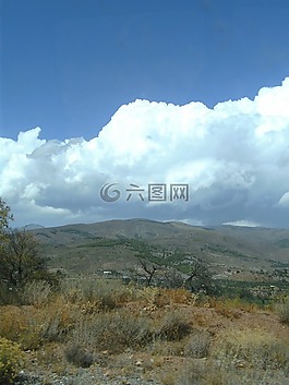 希爾,天空,云
