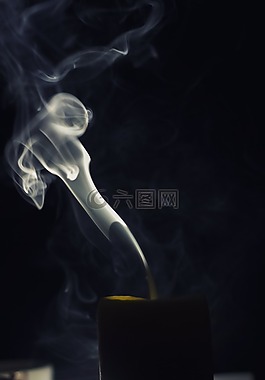 煙,蠟燭,夜