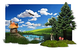 牧歌,幻想,樹木