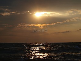 黎明,海,夏季