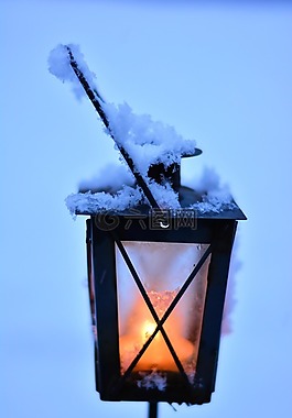 燈籠,冬天,雪