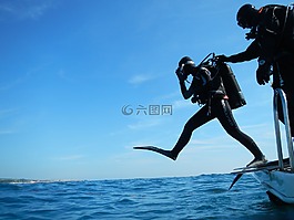 子,潛水,巨大的一步