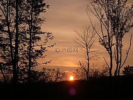 自然,日落,日出