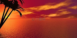 棕榈,海,假期