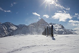 冬天,雪,高山