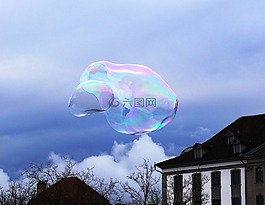 肥皂泡沫,天空,云