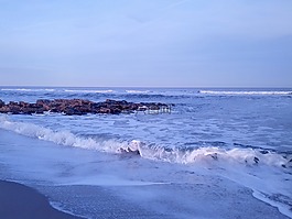 海洋,海灘,岸