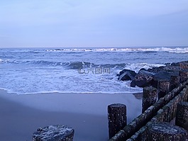 海洋,海灘,岸
