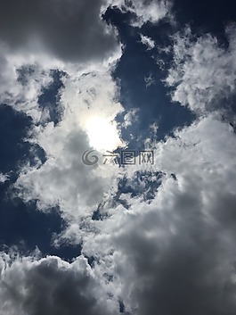 天空,藍色,云