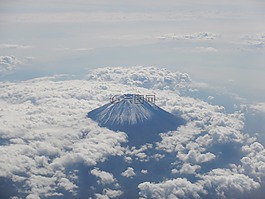 富士山,海的云,富士