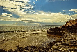巖質(zhì)海岸,海,天空