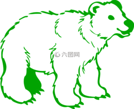熊,灰熊,綠色