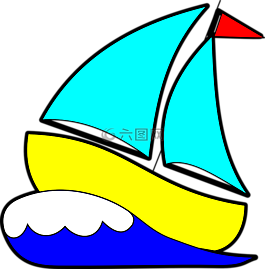 帆船,波,海洋