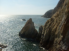 海景,巖,海洋