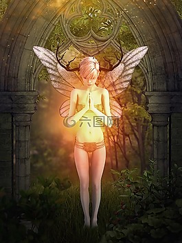 仙女,幻想,女子