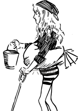 海灘,女孩,沙