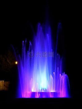 水,噴泉,照亮