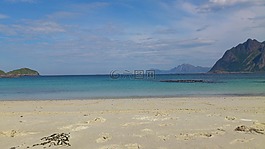 海灘,島,天空