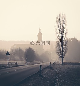 教會(huì),全景,路