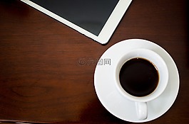 茶杯,咖啡,平板