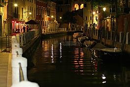 意大利,水,夜