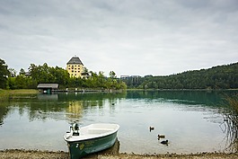 奧地利,鄉(xiāng)村,湖景