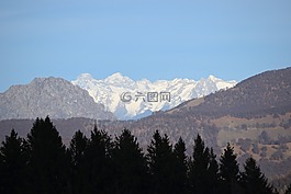 山,雪,雪山