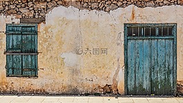老房子,門,窗口