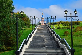 寺,公園,梯子
