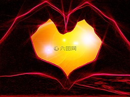 手,心臟,愛情