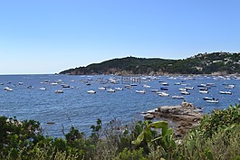 海,侧,小船