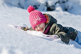 冬季,小女孩,雪