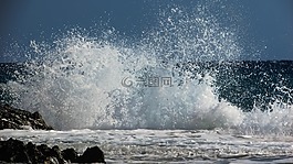 波,砸,爆炸