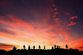 日落,景觀,自然