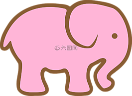 象,粉紅色,動(dòng)物