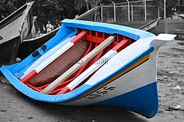 船,小船,海灘