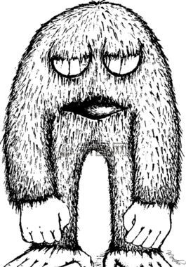 黑色和白色,圖,怪物