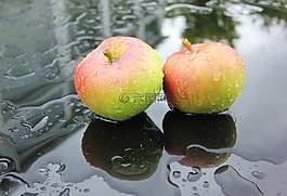 蘋果,雨,花園