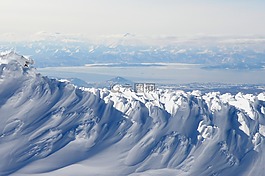 冬季,山,高度