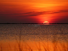日落,日出,海灘