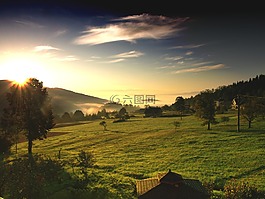 村,顏色,綠色