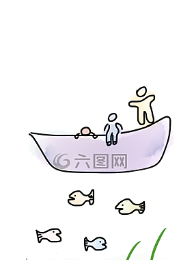 船,鱼,湖