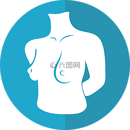 乳腺图标,女性的身躯,女子