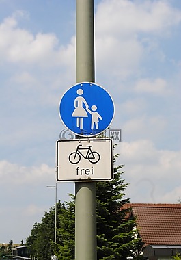 步行,行人,路牌