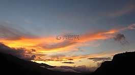 日落,你arreboles,云
