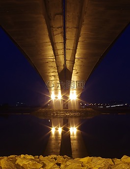 橋,夜,河